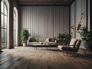 Simple D indoor space with a decorative plan