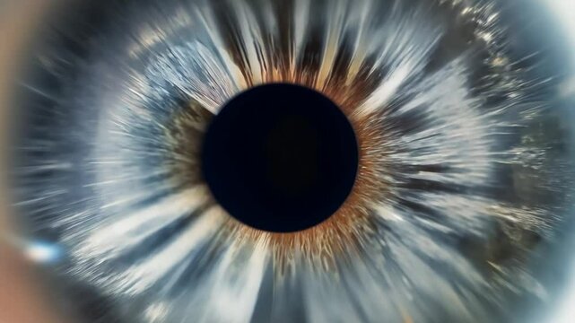 Close-Up Of A Human Eye Zooming To Infinity Generative AI