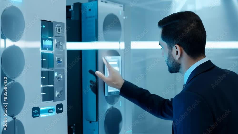 Poster manager using face recognition system in modern office generative ai