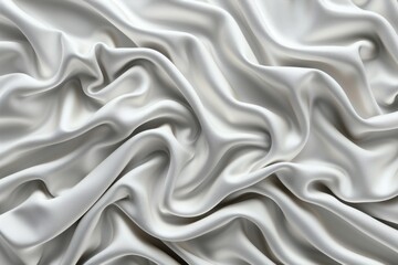 Obraz premium Elegant Fabric, Close-up of luxurious white satin folds, Smooth Texture.