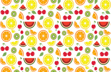 Summer seamless pattern with fruits