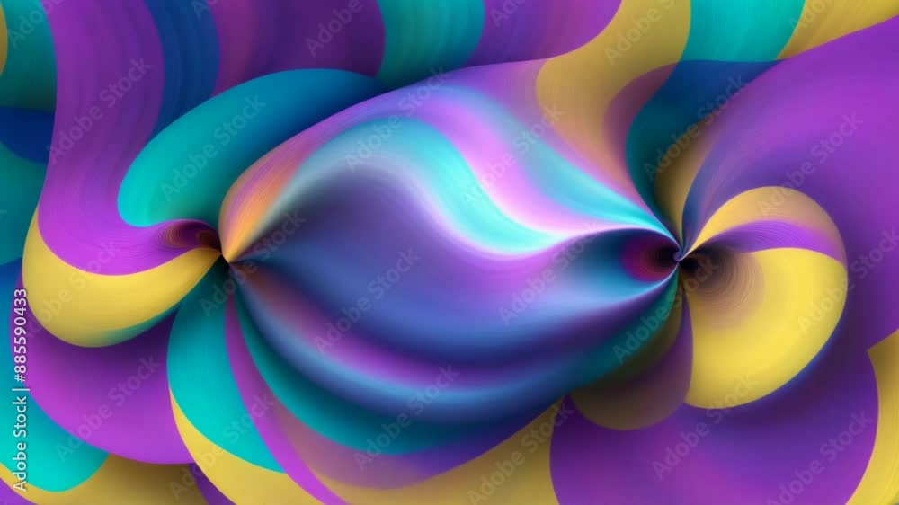 Wall mural looped mesmerizing 3d animation of dynamic plasma background with glowing lines purple shades, blue 
