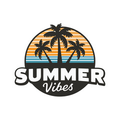 Naklejka premium Illustration typography logo for summer vibes
