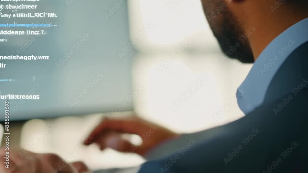 Poster man typing on a keyboard generative ai