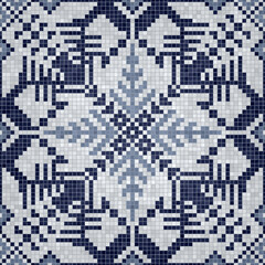 Mosaic tiles  background, seamless vector pattern