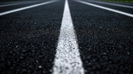 Asphalt Road with White Lines