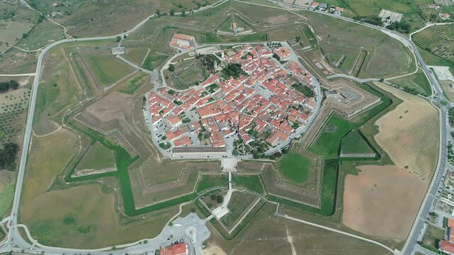 Aerial view of Almeida, a fortified medieval village, considered one of the 12 Historic Villages in Portugal