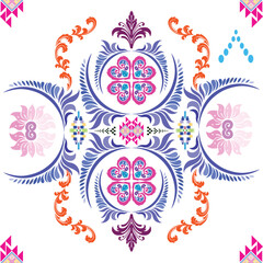 Seamless tiles background. Mosaic pattern for ceramic in dutch, portuguese, spanish, italian style, Vector Tile Pattern, Lisbon Arabic Floral Mosaic, Mediterranean Seamless Ornament, Geometric Folk