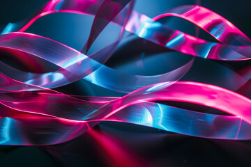 Vibrant Neon Ribbons in Abstract Light   Colorful Abstract Art