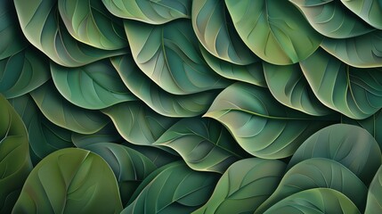 Abstract leaves form a vibrant background, a colorful display of plant textures. Nature's art in design, a depiction of green leaves.