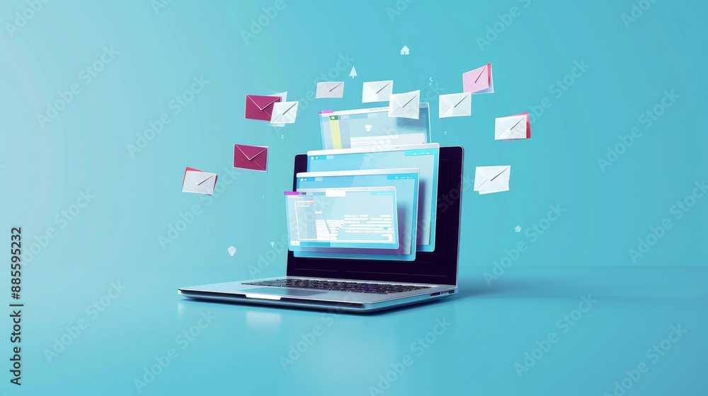 Poster transferring files from your laptop folder to the cloud. fast and easy backup and file sharing.