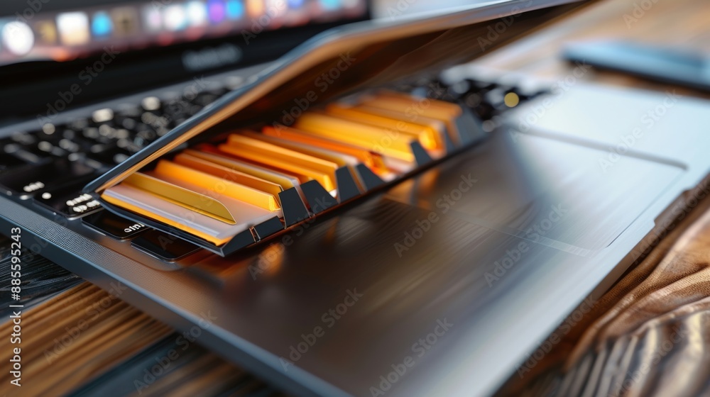 Poster transferring files from your laptop folder to the cloud. fast and easy backup and file sharing.