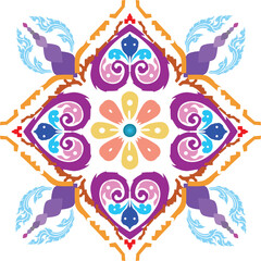 Seamless tiles background. Mosaic pattern for ceramic in dutch, portuguese, spanish, italian style, Vector Tile Pattern, Lisbon Arabic Floral Mosaic, Mediterranean Seamless Ornament, Geometric Folk