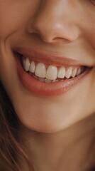 Fototapeta premium Close-Up of Smiling Woman's White Teeth