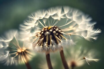 Obraz premium Closeup of dandelion on natural background.