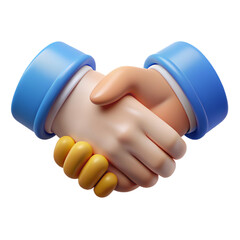 3d handshake isolated on transparent background

