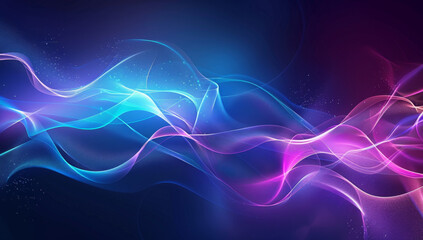 Obraz premium Abstract background with a blue and purple gradient, wavy lines and soft light effects creating an elegant and modern design element