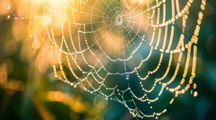 Spider web on a rainy day