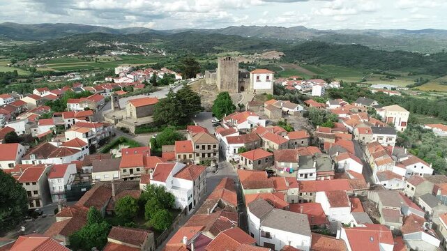 Aerial view of Belmonte, one of the 12 Historic Villages of Portugal