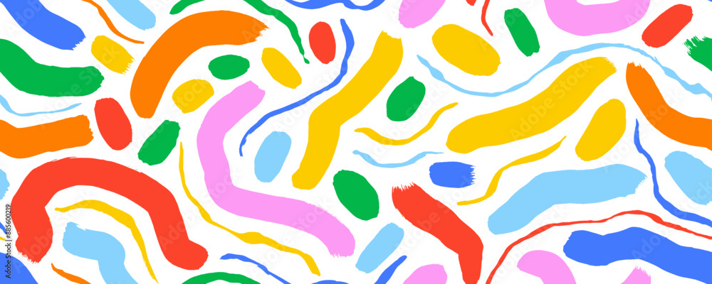 Aufkleber fun colorful line doodle seamless pattern.