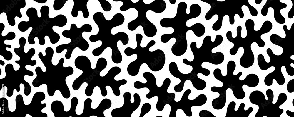 Poster irregular organic vector shapes seamless pattern. free forms seamless banner design. matisse style l