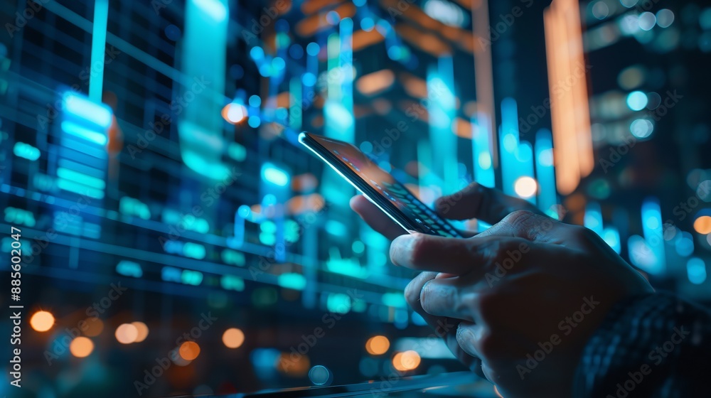 Aufkleber data management. analyzing business data. futuristic graphs