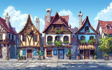 Medieval Era Castle cartoon Background Interior Exterior 