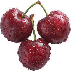 アメリカンチェリー さくらんぼ イラスト リアル セット