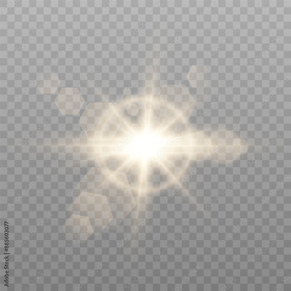 Poster light effect of glare and bright glow isolated on transparent background. adobe illustrator artwork