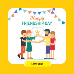 Hand drawn friendship day text illustration
