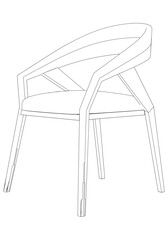 Chair editable vector illustration on white background. chair Line art, clip art, Office Chair, Hand-drawn design elements.