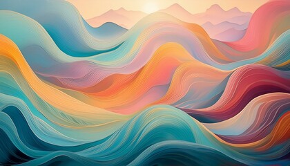 Obraz premium Abstract waves of color in delicate harmonies