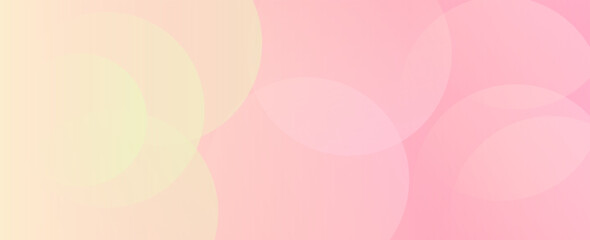 Minimalist banner background, pastel colorful, pink and yellow gradations. Circle effect style geometric, abstract background.
