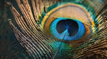 Naklejka premium close up peacock feather texture background