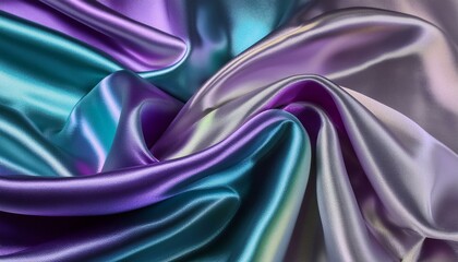 Obraz premium Luxurious iridescent fabric textures rippling in soft folds