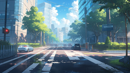 Obraz premium Classic anime art Background cinematic cell, beautiful anime movie.