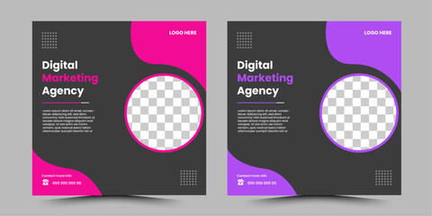 Creative social media post banner template, Corporate social media web banner design, Facebook Post, Instagram Post template,Business marketing agency promotion social media post template. Editable,