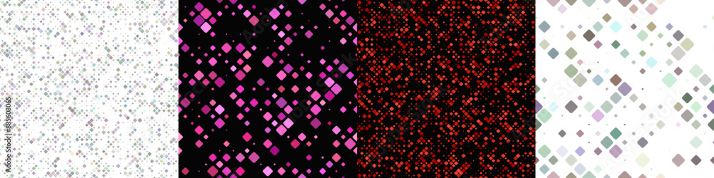 Poster seamless geometrical diagonal square pattern set