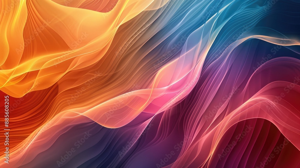 Wall mural a colorful abstract wallpaper with flowing patterns and textured layers, forming a harmonious and ey