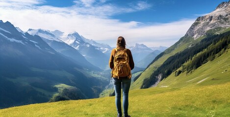 person in the mountains