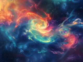 Abstract digital art of a cosmic black hole, vibrant colors, dynamic shapes, imaginative compositionHighly detailed , 8K