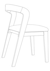 Chair Line Vector Illustration. Different Views of Modern Chair, Ideal for Furniture Design and Interior Concepts 
