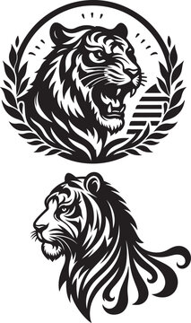 Tiger hade vector silhouette art design