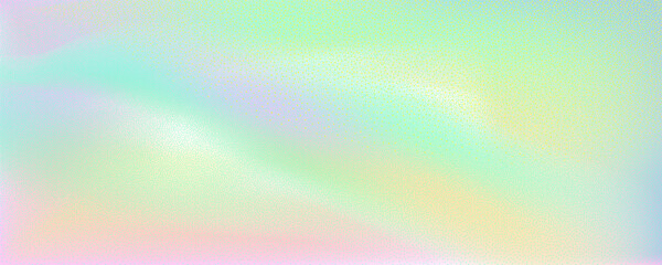 Abstract background featuring a holographic blur with a color gradient.Vector grain noise texture, and watercolor blend.Neon iridescent colors creating a smooth gradation effect.