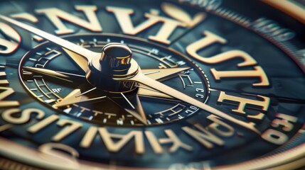 Obraz premium Compass with the word 