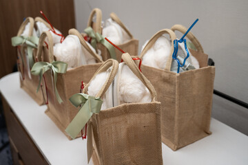 Burlap carry all bags are perfect size for thank you gifts to several special friends