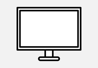 Icono negro de pantalla o monitor