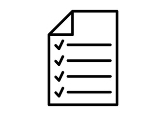 Icono negro de documento con examen y tic de aprobado