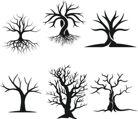Trees and trunk Vector logo design