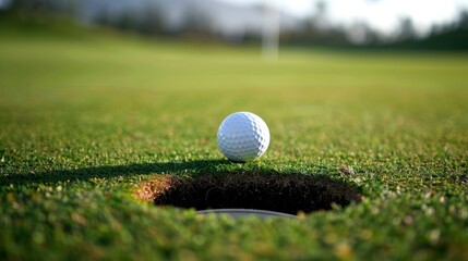 Golf Ball Near the Hole